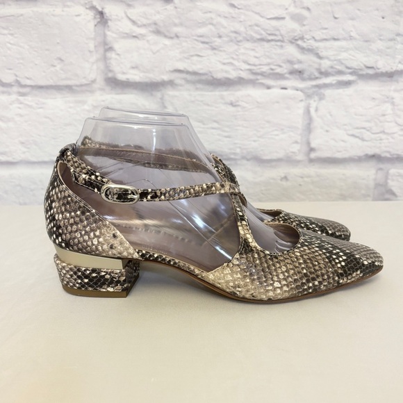 AGL 38 (8) d’Orsay Pump Women’s Snakeskin Print Pointed Toe Strappy Shoes - Picture 12 of 13